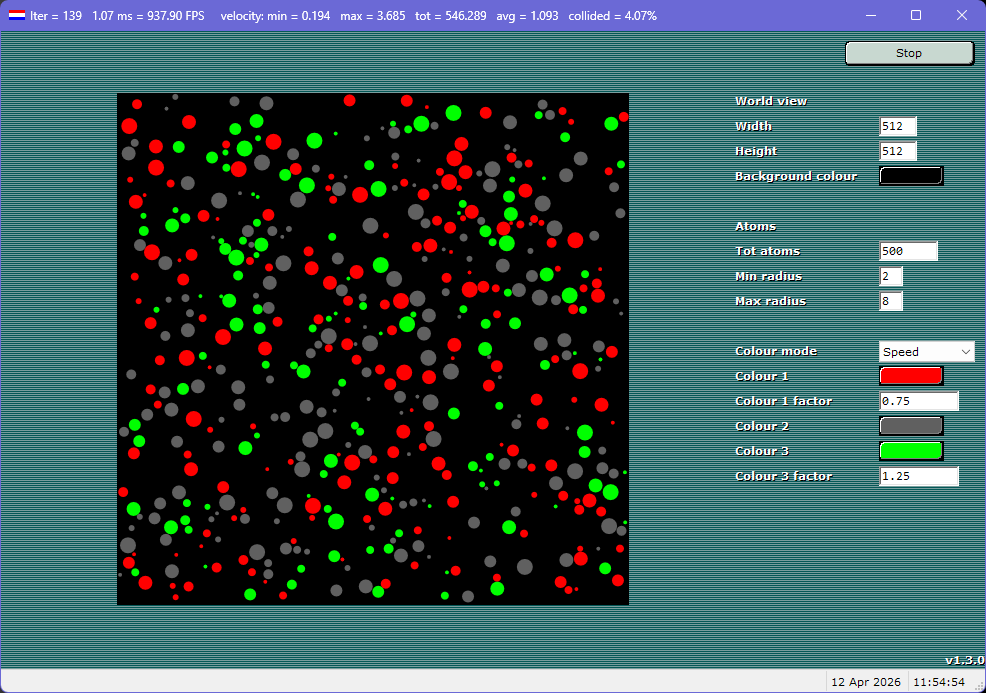 Different size atoms