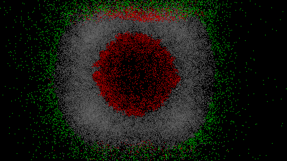 Start atoms in the center